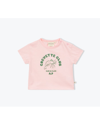 ARSENE ET LES PIPELETTES - T-shirt bébé Crevette Club – Rose poudre