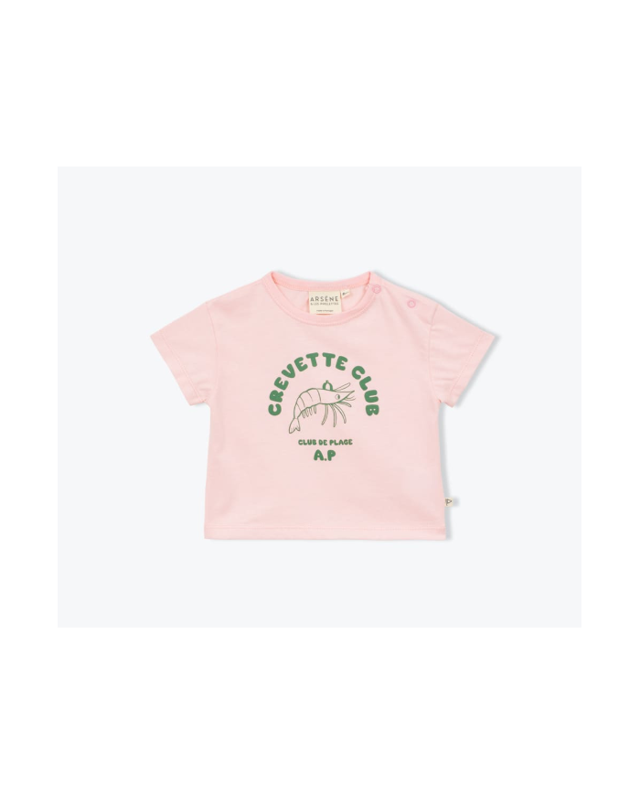 ARSENE ET LES PIPELETTES - T-shirt bébé Crevette Club – Rose poudre