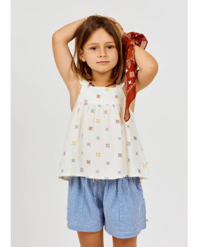 ARSENE ET LES PIPELETTES - Short enfant vichy – Cobalt