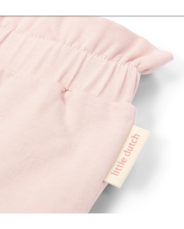 LITTLE DUTCH – Ensemble bébé – T-shirt fleurs blanc & short rose