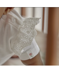 LITTLE DUTCH – Ensemble bébé – T-shirt fleurs blanc & short rose