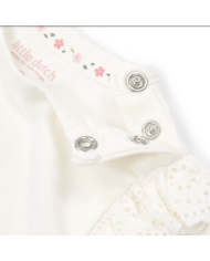 LITTLE DUTCH – Ensemble bébé – T-shirt fleurs blanc & short rose