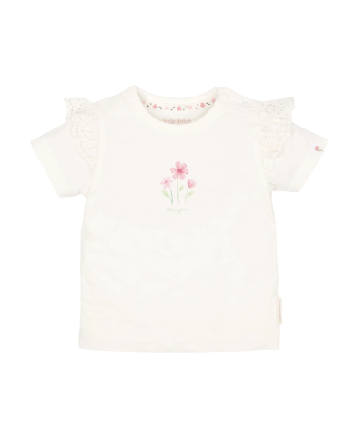 LITTLE DUTCH – Ensemble bébé – T-shirt fleurs blanc & short rose