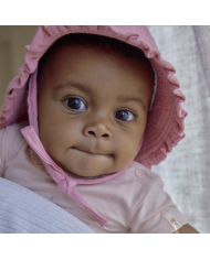 LITTLE DUTCH – Chapeau bébé avec attaches – Pink Blush