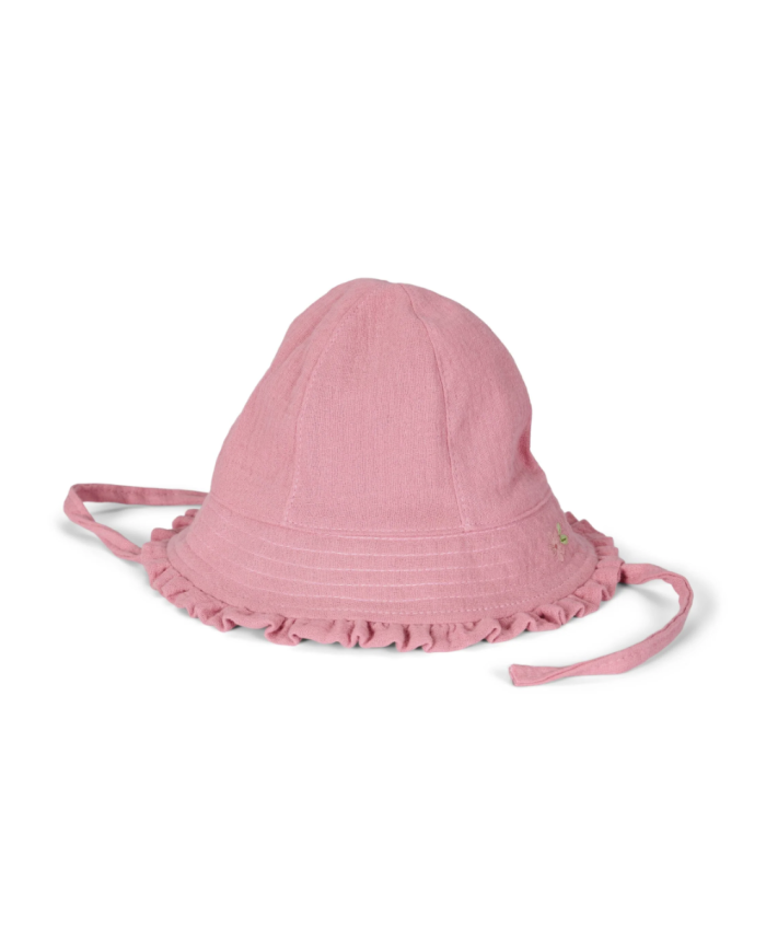 LITTLE DUTCH – Chapeau bébé avec attaches – Pink Blush