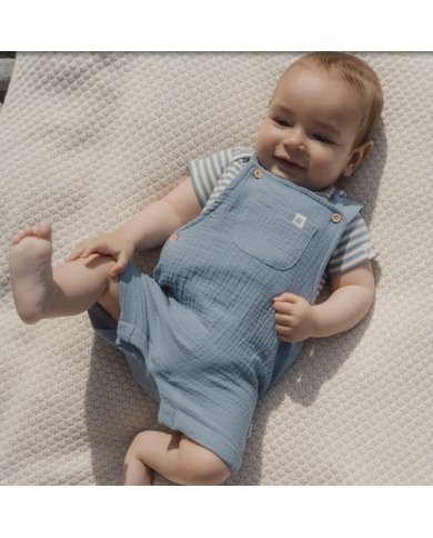 LITTLE DUTCH – Body rayé à manches courtes – Bleu