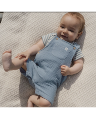 LITTLE DUTCH – Body rayé à manches courtes – Bleu