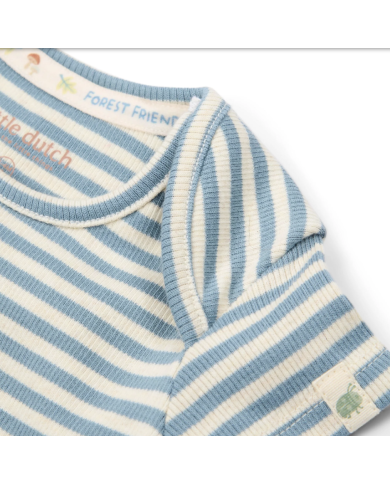 LITTLE DUTCH – Body rayé à manches courtes – Bleu