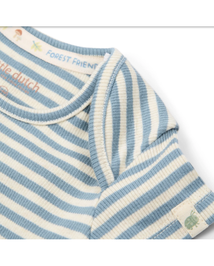 LITTLE DUTCH – Body rayé à manches courtes – Bleu