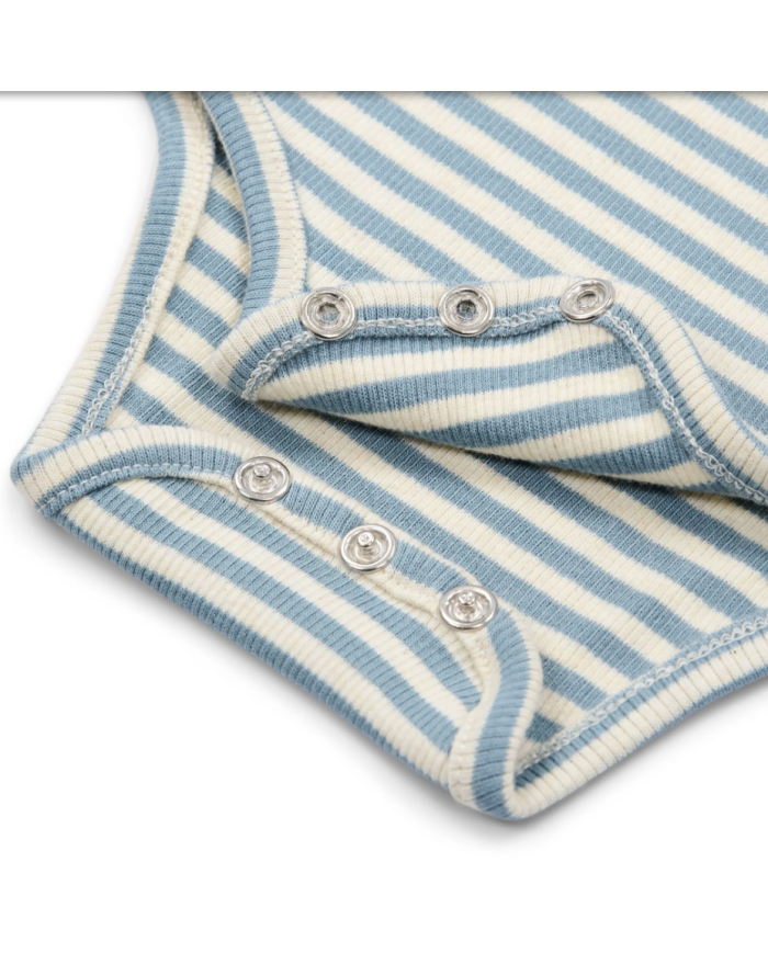 LITTLE DUTCH – Body rayé à manches courtes – Bleu