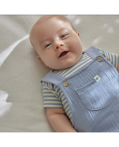 LITTLE DUTCH – Body rayé à manches courtes – Bleu