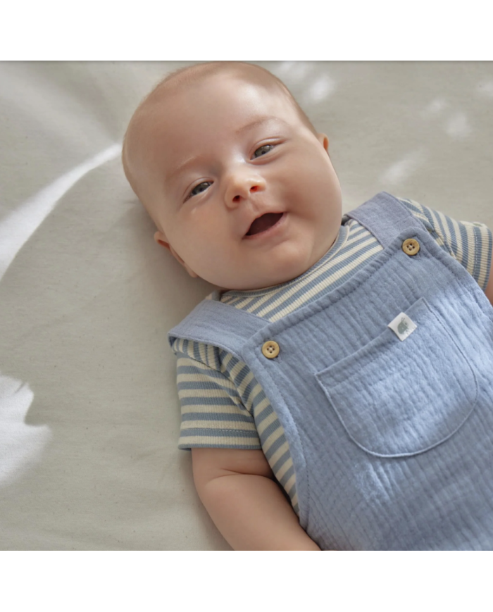 LITTLE DUTCH – Body rayé à manches courtes – Bleu