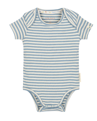 LITTLE DUTCH – Body rayé à manches courtes – Bleu