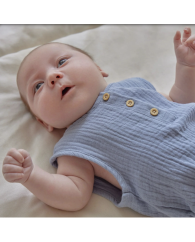 LITTLE DUTCH – Body sans manche en mousseline de coton bio