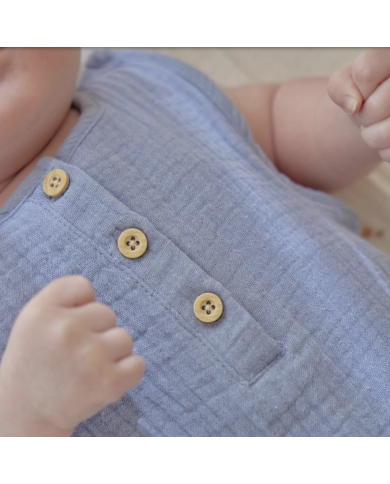LITTLE DUTCH – Body sans manche en mousseline de coton bio