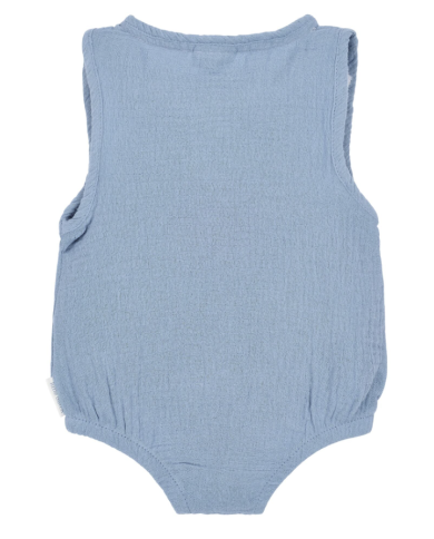 LITTLE DUTCH – Body sans manche en mousseline de coton bio