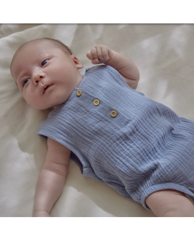 LITTLE DUTCH – Body sans manche en mousseline de coton bio