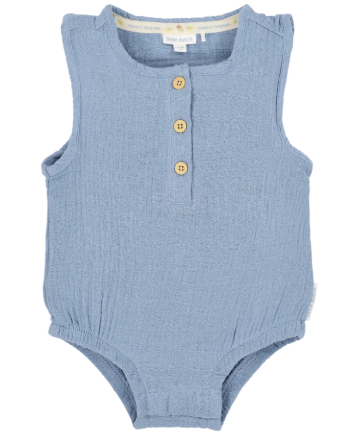 LITTLE DUTCH – Body sans manche en mousseline de coton bio