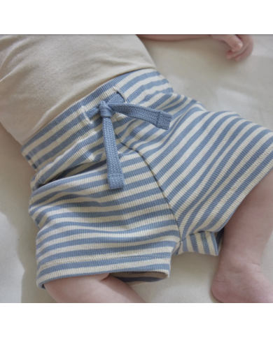 LITTLE DUTCH – Ensemble bébé – T-shirt Hérisson & short rayé bleu