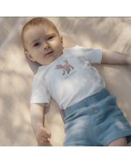 LITTLE DUTCH – Ensemble bébé – T-shirt Hérisson & short rayé bleu