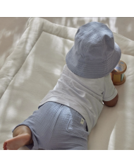 LITTLE DUTCH – Chapeau bébé avec attaches – Stone Blue