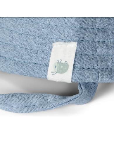 LITTLE DUTCH – Chapeau bébé avec attaches – Stone Blue