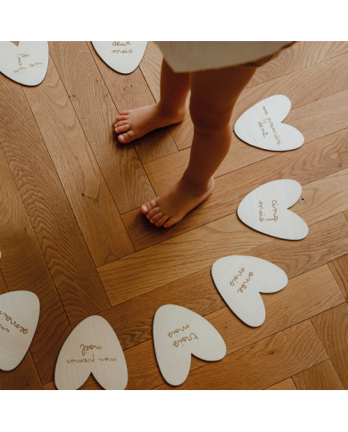 ATELIER WAGRAM - Lot de 12 cartes étapes en bois – Grossesse & première année