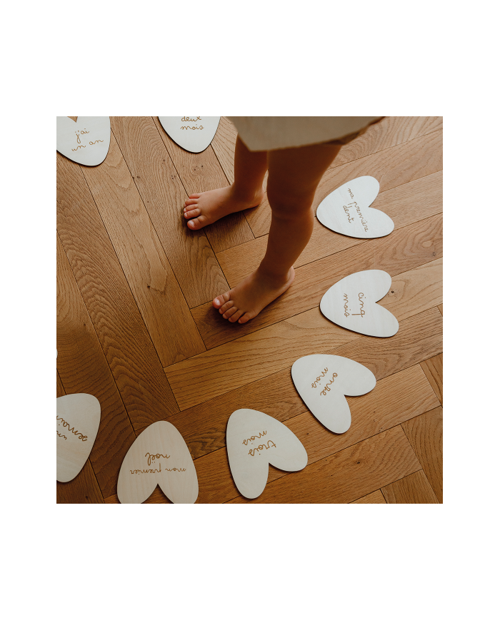 ATELIER WAGRAM - Lot de 12 cartes étapes en bois – Grossesse & première année