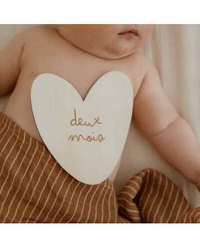 ATELIER WAGRAM - Lot de 12 cartes étapes en bois – Grossesse & première année