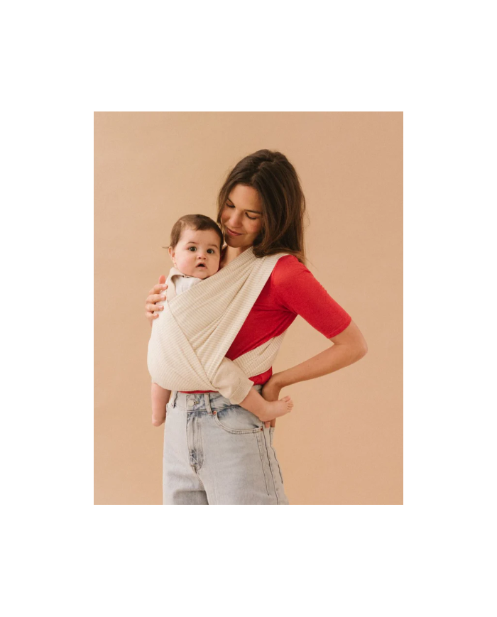 STUDIO ROMEO - Porte-bébé sans noeud  DUO - Rayures Nude