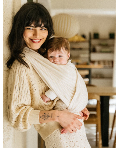 STUDIO ROMEO - Porte-bébé sans noeud  DUO - Rayures Nude