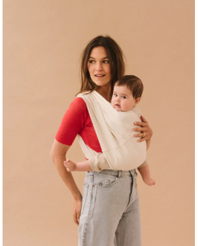 STUDIO ROMEO - Porte-bébé sans noeud  DUO - Rayures Nude