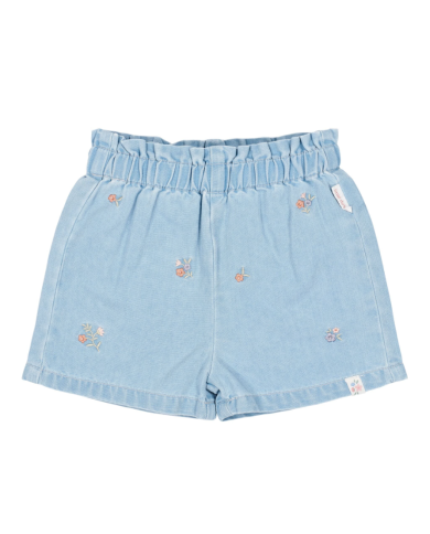 LITTLE DUTCH - Short en jean avec fleurs