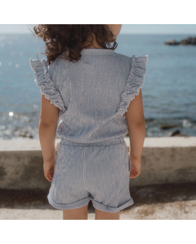 LITTLE DUTCH - Combishort à rayures fines