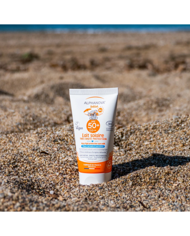 ALPHANOVA SUN – Lait solaire bébé bio SPF50+ sans parfum