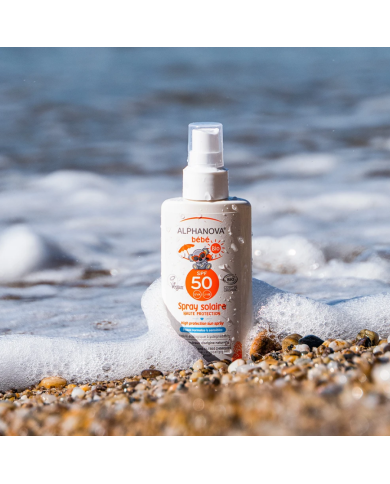 ALPHANOVA SUN – Spray solaire bébé bio SPF50 sans parfum