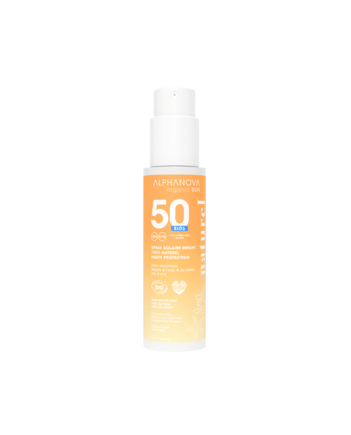 ALPHANOVA SUN – Crème solaire enfant SPF50 bio – spray haute protection