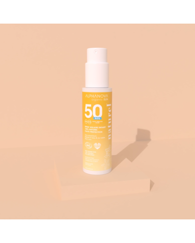 ALPHANOVA SUN – Crème solaire enfant SPF50 bio – spray haute protection