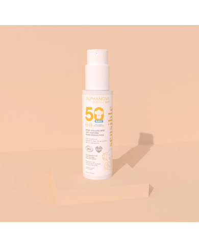 ALPHANOVA SUN – Spray solaire bébé bio SPF50 sans parfum