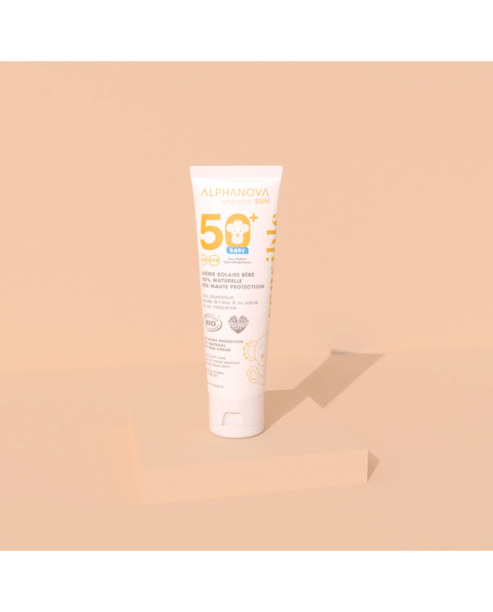 ALPHANOVA SUN – Crème solaire bébé bio SPF50+ sans parfum