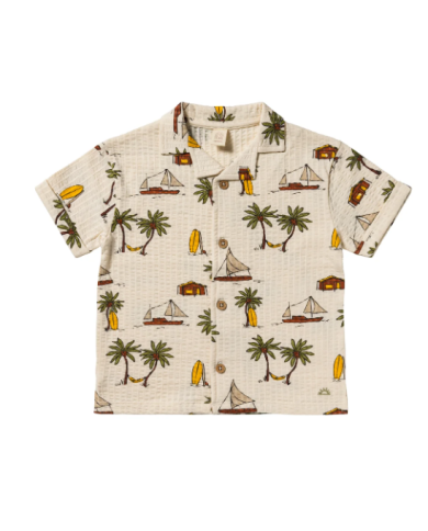 SALTED STORIES - Ensemble chemise et short en seersucker - VOILE