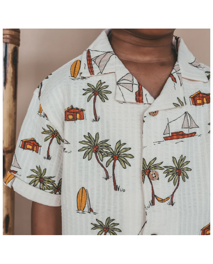 SALTED STORIES - Ensemble chemise et short en seersucker - VOILE