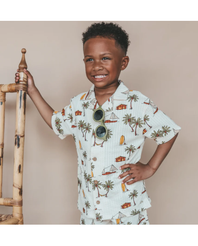 SALTED STORIES - Ensemble chemise et short en seersucker - VOILE