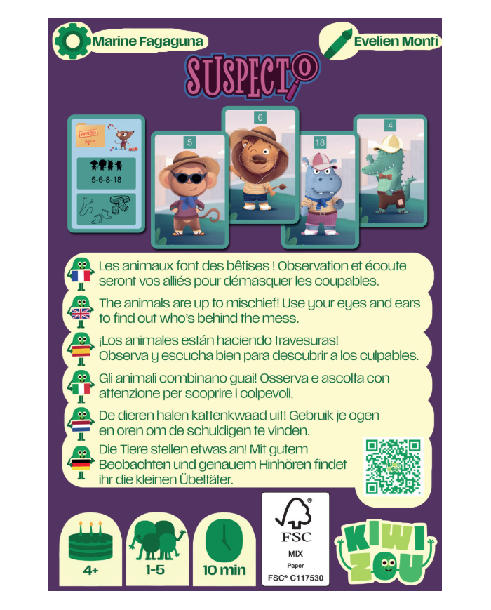 KIWIZOU - Jeu de société de voyage - Suspecto