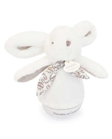 DOUDOU ET COMPAGNIE - Veilleuse lapin culbuto - Blanc