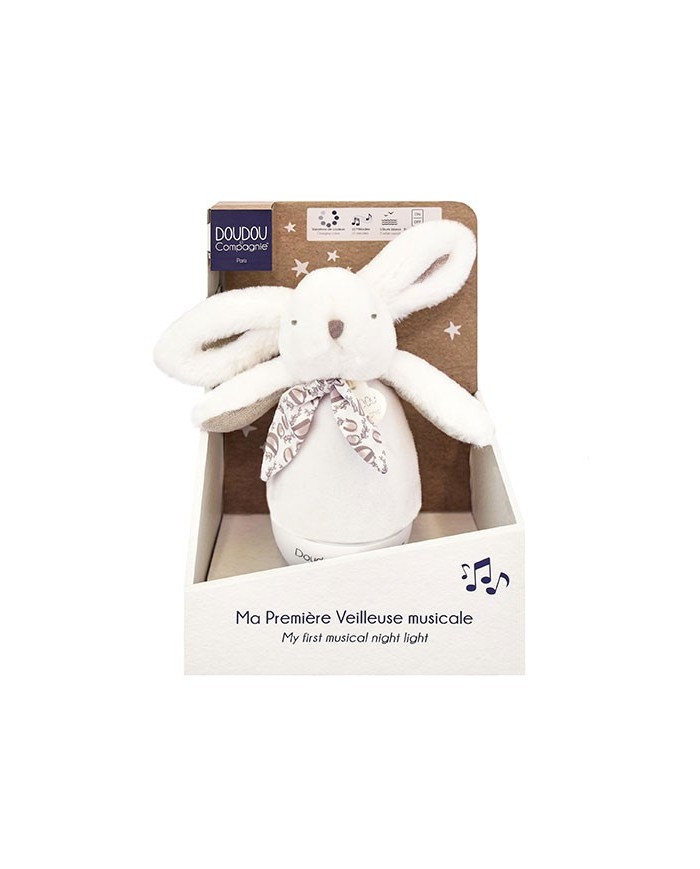 DOUDOU ET COMPAGNIE - Veilleuse lapin culbuto - Blanc