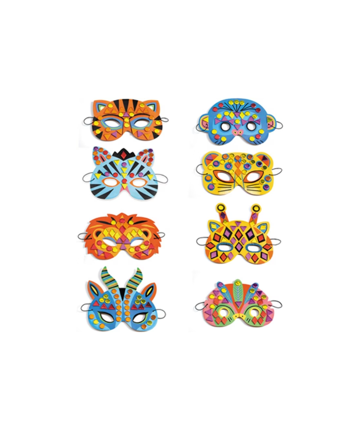 DJECO - DIY pour enfant - Masques d'animaux en mosaïques à décorer