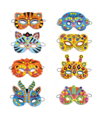 DJECO - DIY pour enfant - Masques d'animaux en mosaïques à décorer