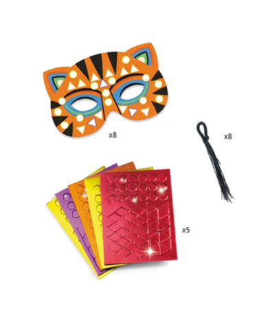 DJECO - DIY pour enfant - Masques d'animaux en mosaïques à décorer