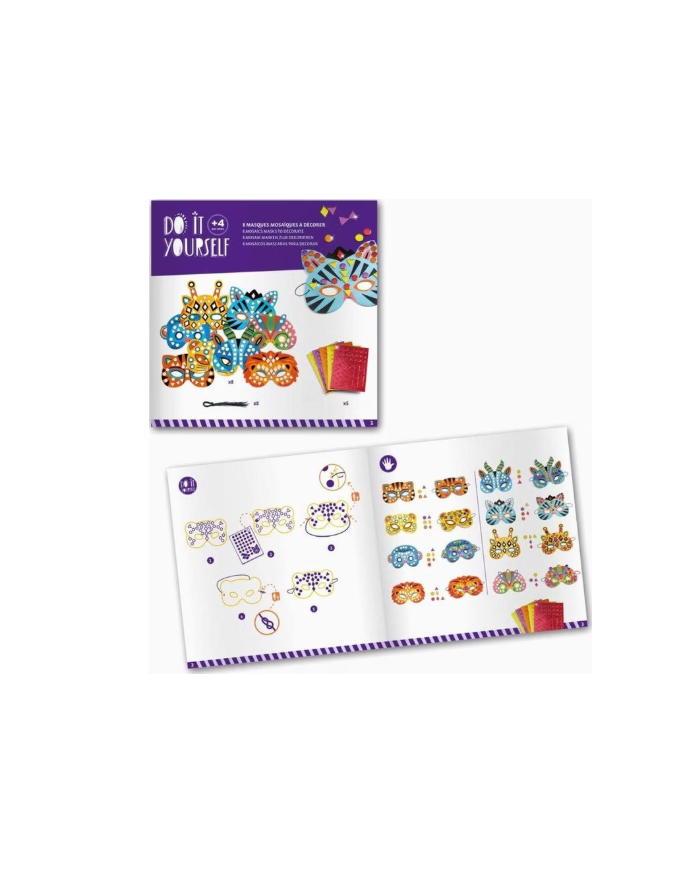 DJECO - DIY pour enfant - Masques d'animaux en mosaïques à décorer